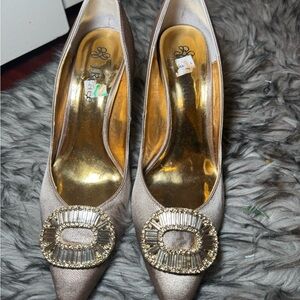 Elegant Women's Shoes with Embellished Buckle J. Renee Heels